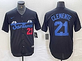 Men's Santurce Crabbers #21 Roberto Clemente Black Cool Base Stitched Baseball Jersey,baseball caps,new era cap wholesale,wholesale hats